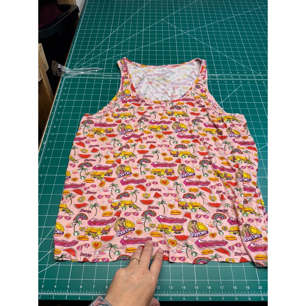 Barbie x Posh Peanut Pink California Girl Bamboo Tank Top 3XL Retro Print
